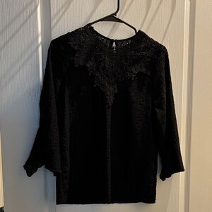 White House Black Market Black Lace Blouse